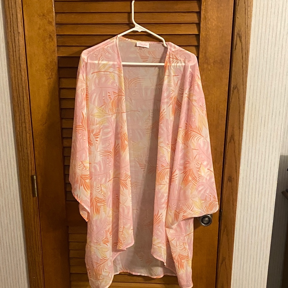 Pink Lily Vibrant Sheer Kimono